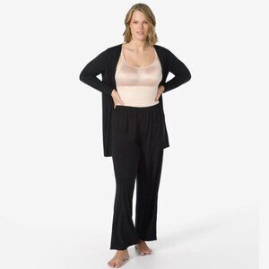 New Ruby Ribbon Black Button Front Long Cardi Set